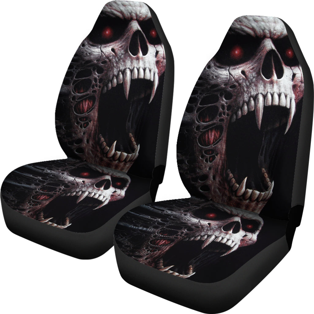 Set 2 skull car seat covers