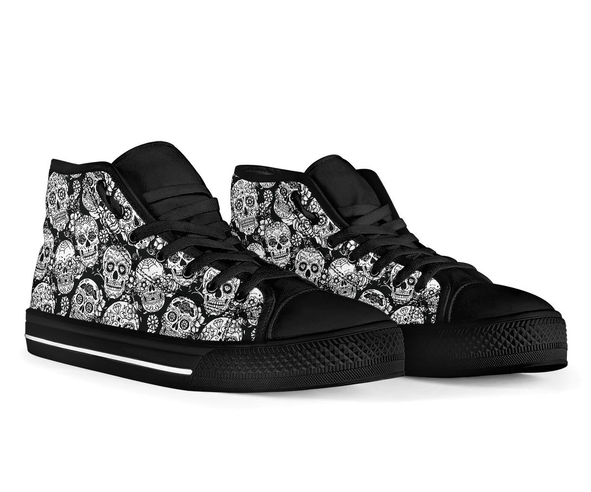 Sugar skull high top shoes