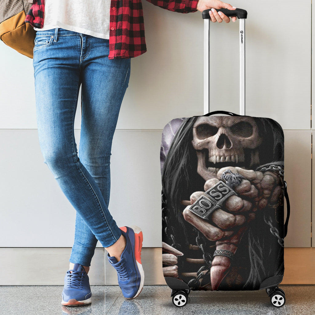 Grim reaper skeleton skull luggage cover, suitcase cover