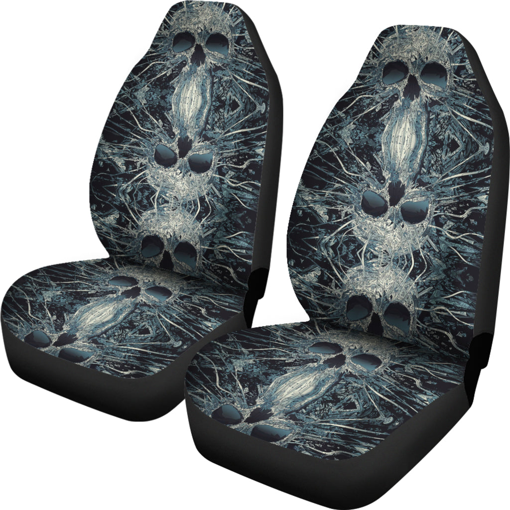 Set 2 pcs Gothic skull car seat covers