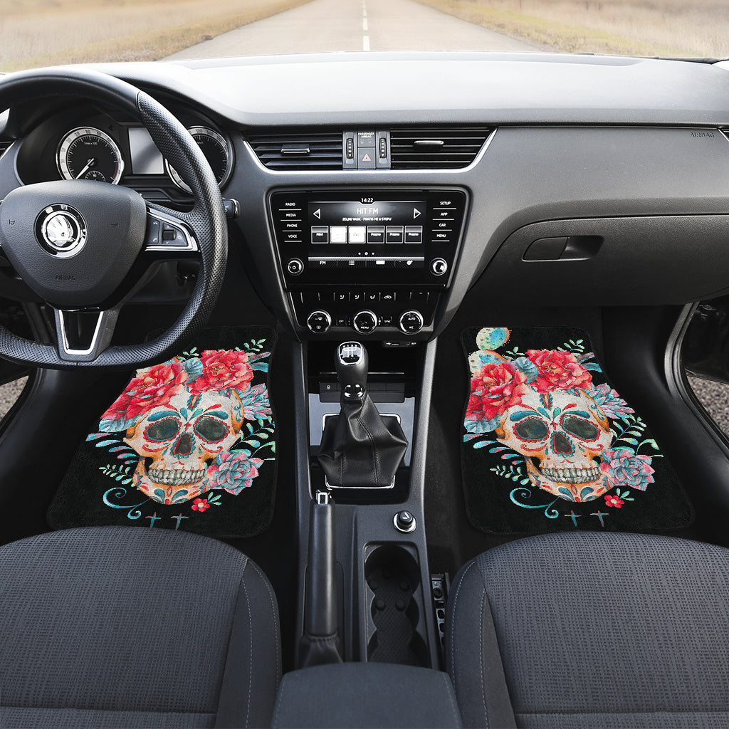 Set of 4 pcs floral car mats