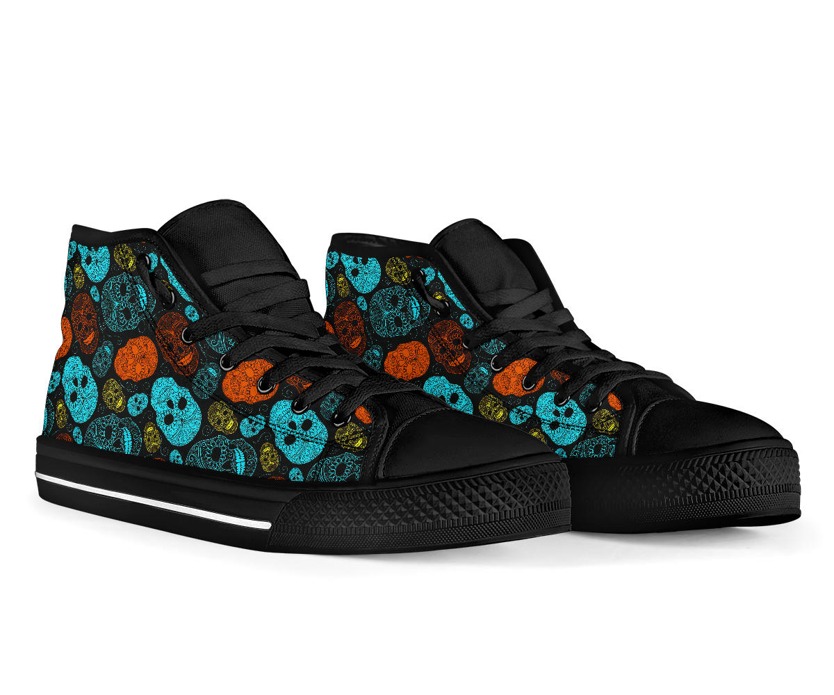 Sugar Skull High Top Shoes Day of the dead shoes