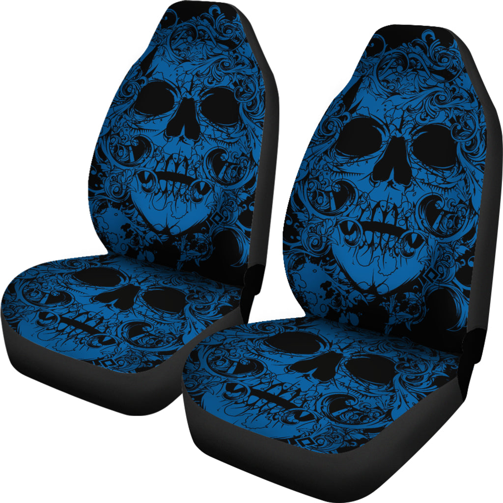 Set of 2 pcs awesome skull car seat covers