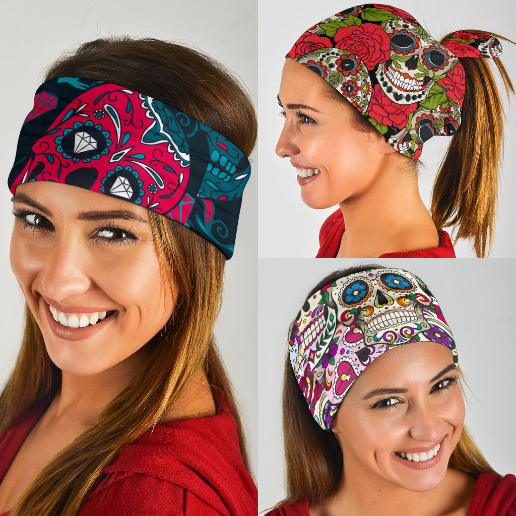 Set of 3 sugar skull day of the dead Bandana