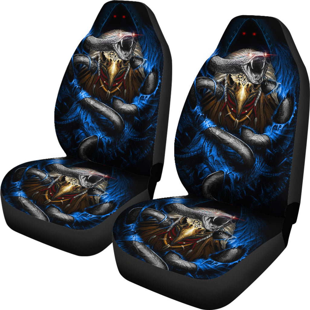 Set 2 pcs Snake skull car seat covers