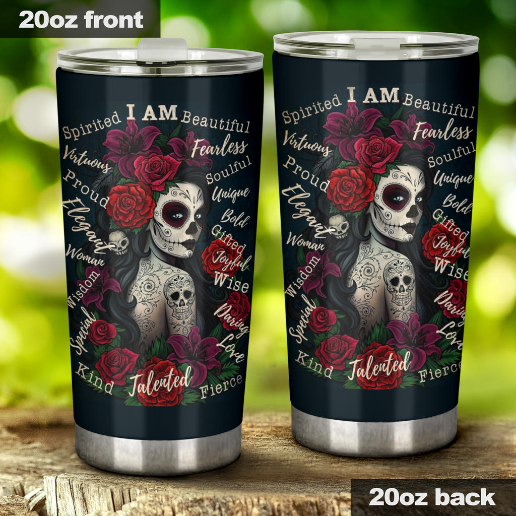 Sugar skull girl tumbler