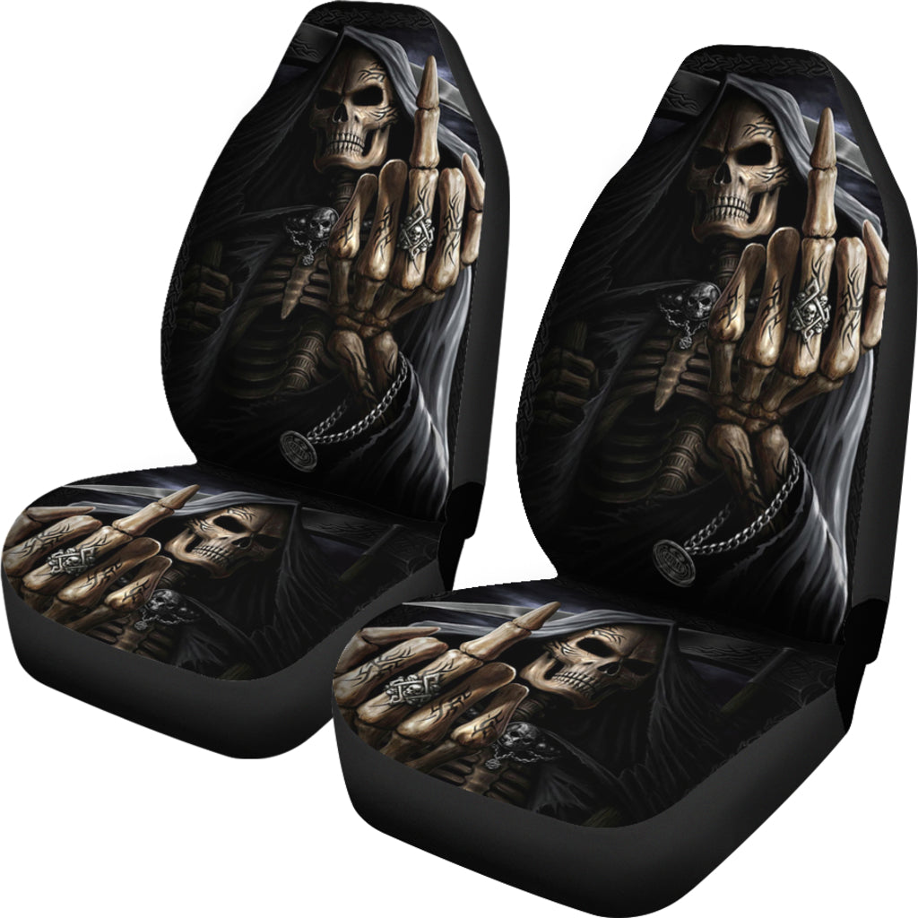 Set 2 pcs Gothic skull car seat covers