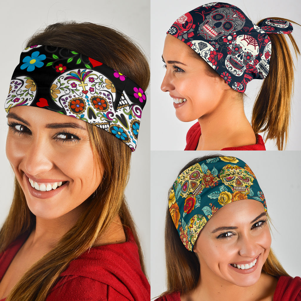 Set of 3pcs sugar skull bandana