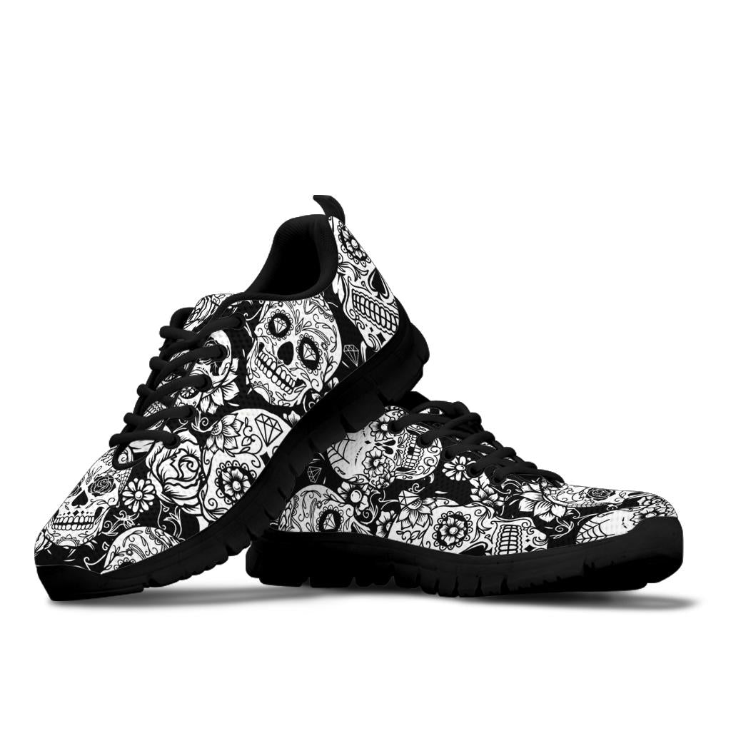 Sugar skull floral sneakers