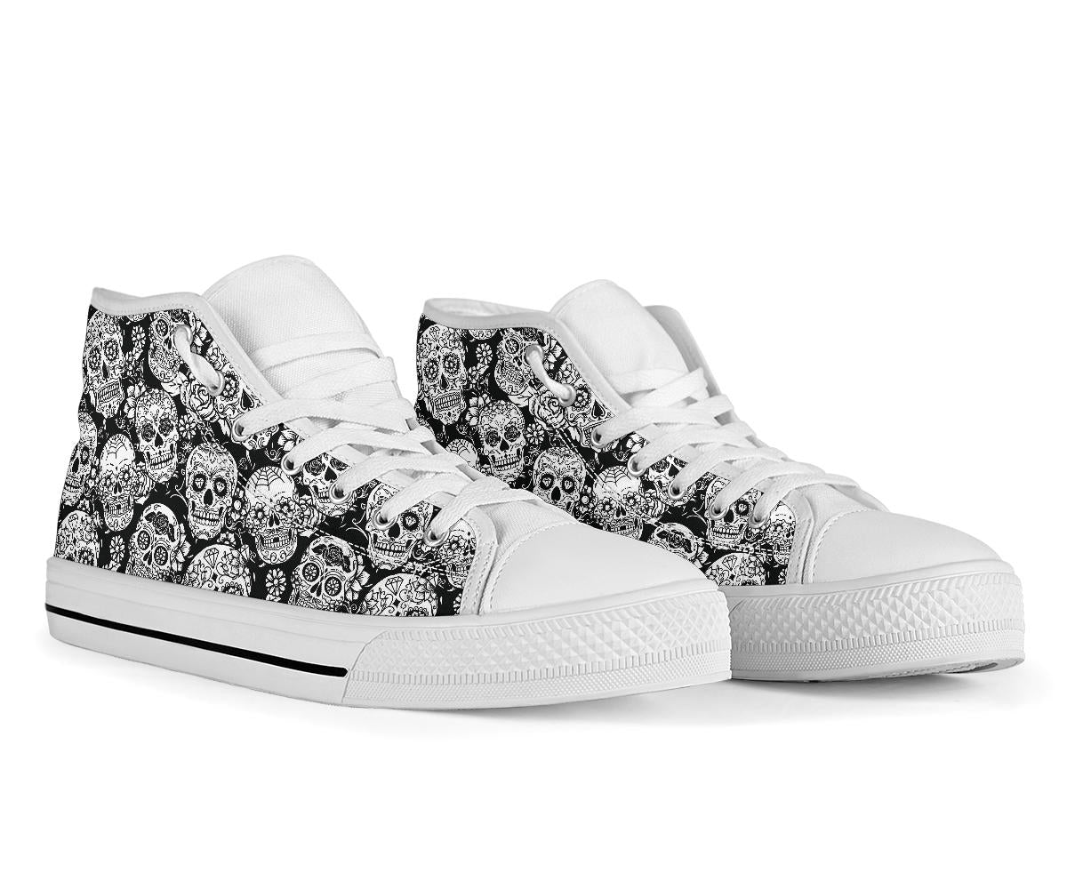 Black Sugar skull high top shoes