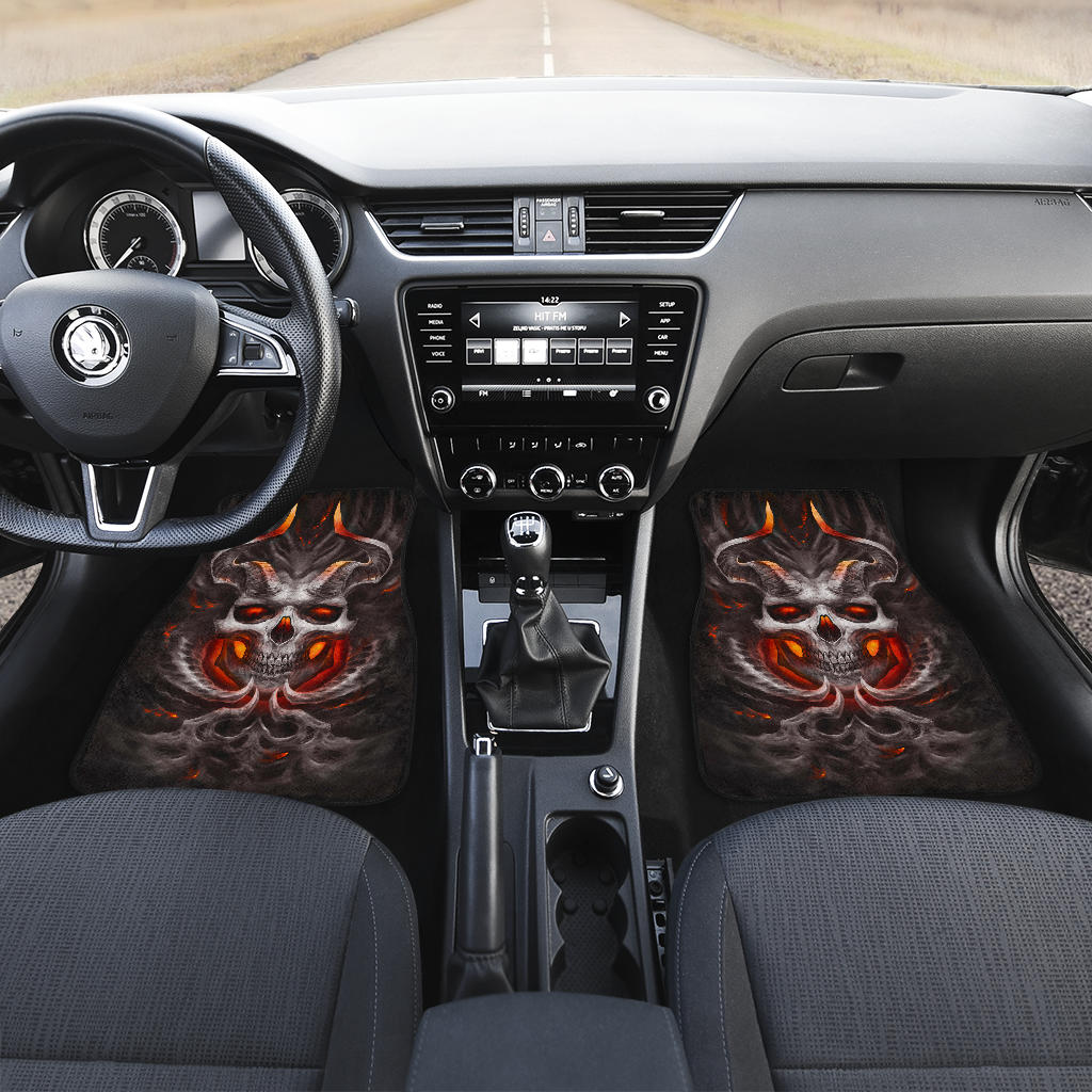 Set of 4 pcs skull car mat