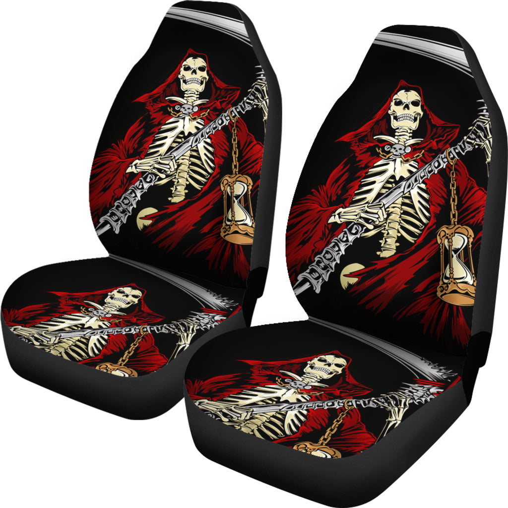 Set 2 pcs Gothic grim reaper car seat covers