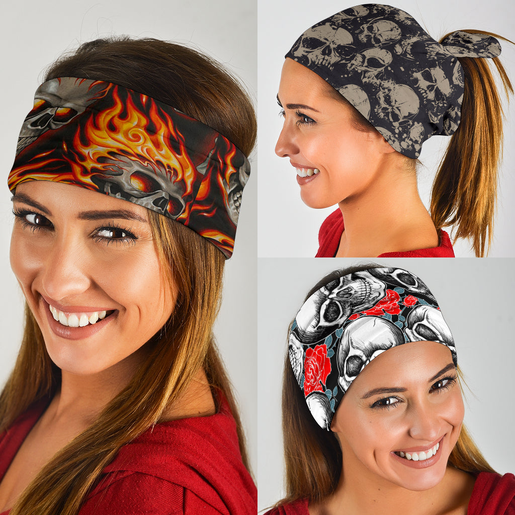 Set of 3 gothic awesome skull bandana