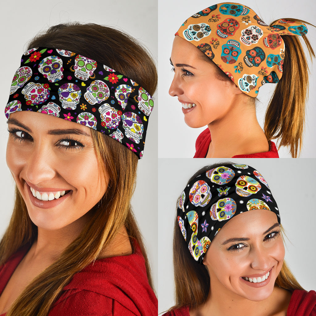 Set of 3 pcs sugar skull day of the dead bandana