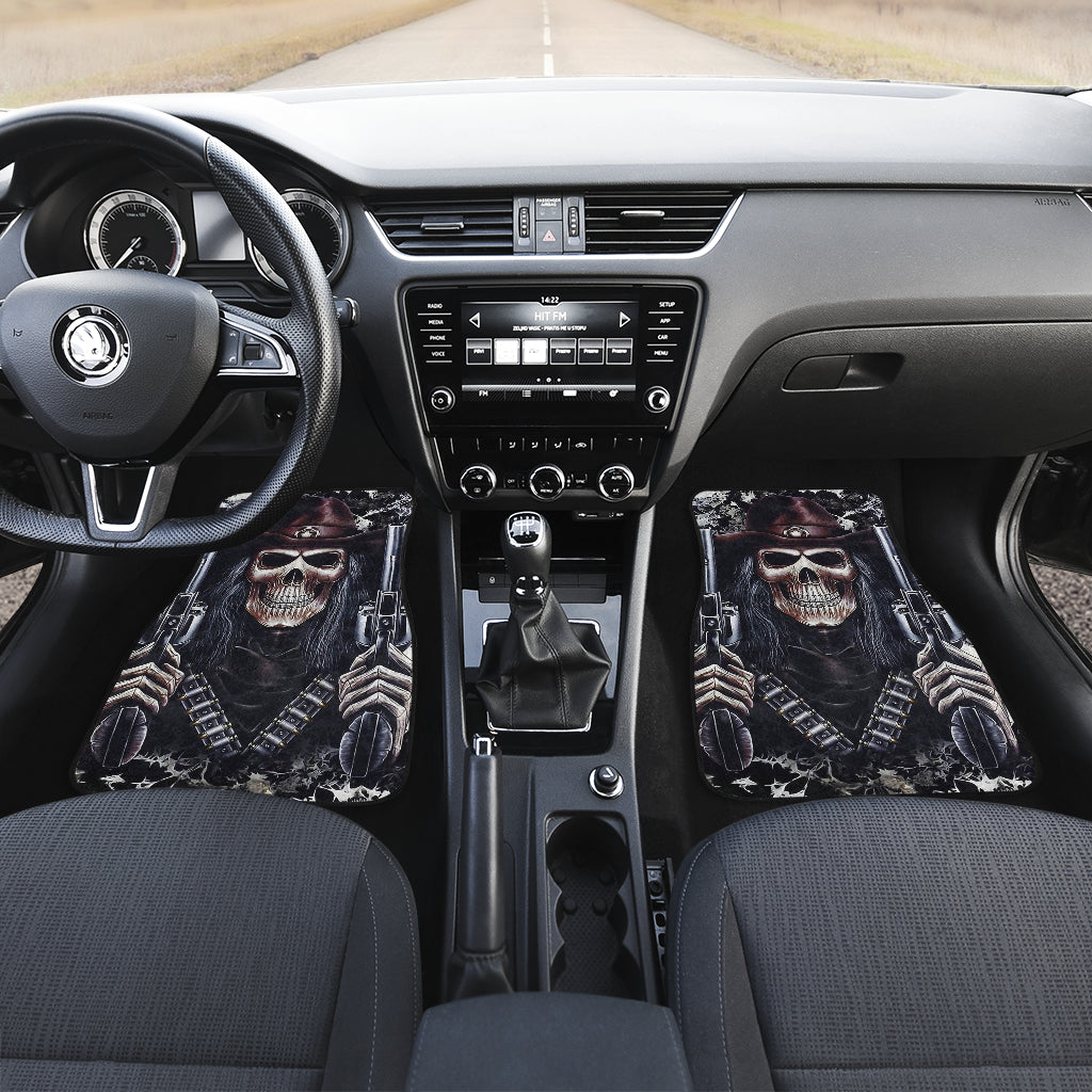 Set 4 pcs gun skull car mats
