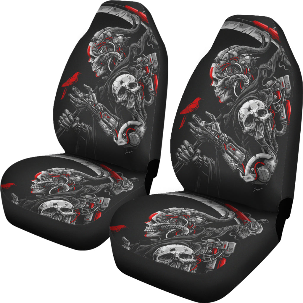 Set of 2 skull car seat covers