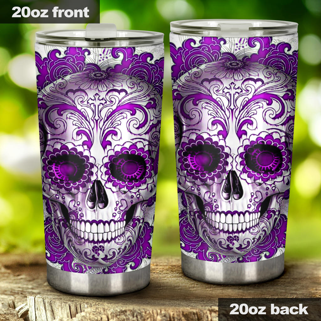 Sugar skull day of the dead tumbler cup