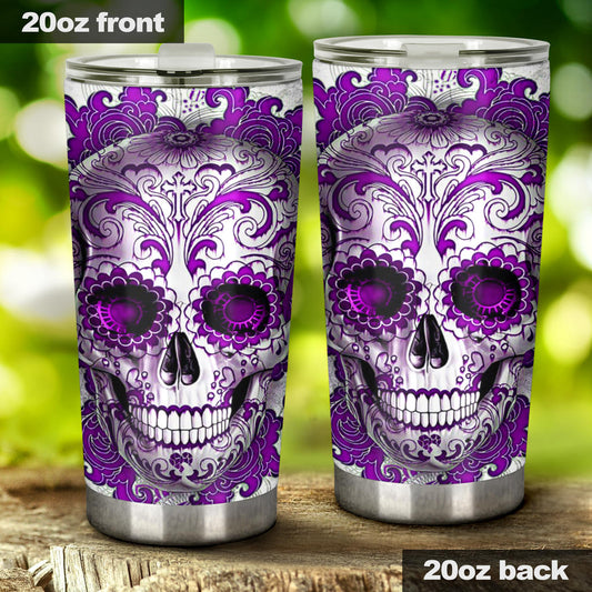 Sugar skull day of the dead tumbler cup