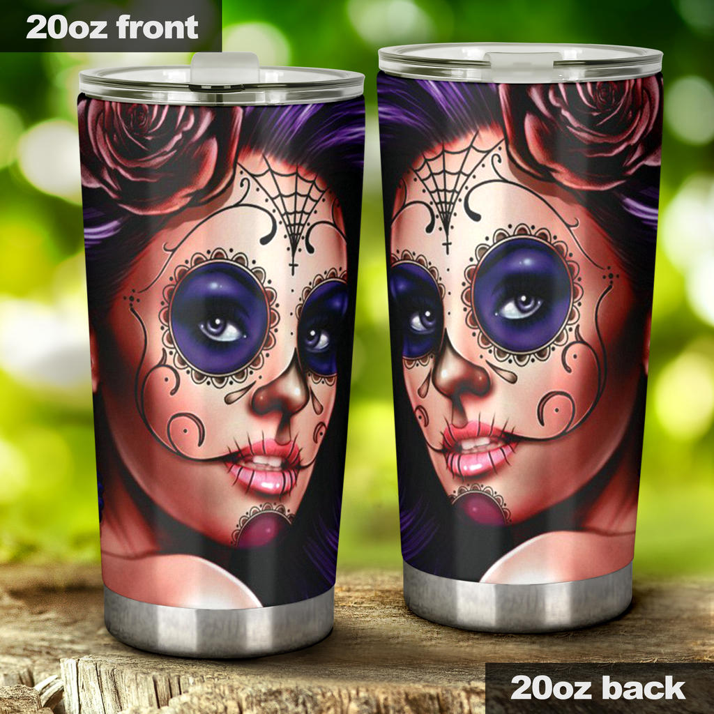 Sugar skull day of the dead tumbler cup