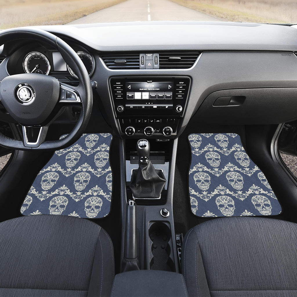 Set of 4 - sugar skulls car mat car floor mat