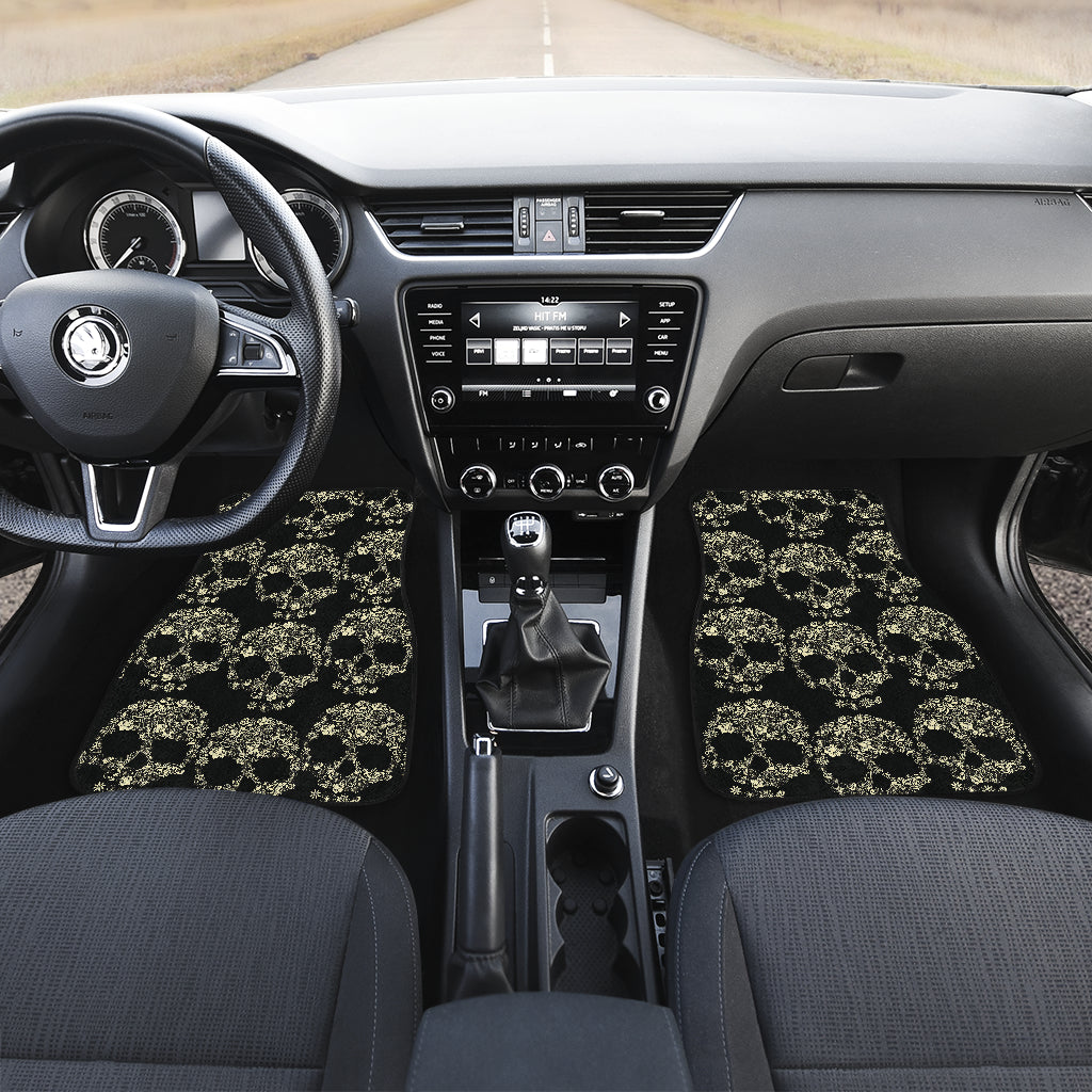 Floral skull car mats, sugar skull car mats