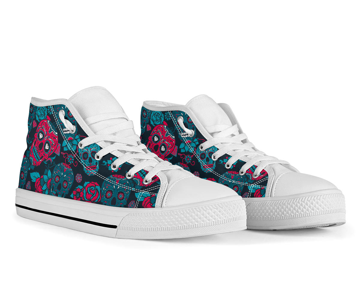 Black Sugar skull high top shoes