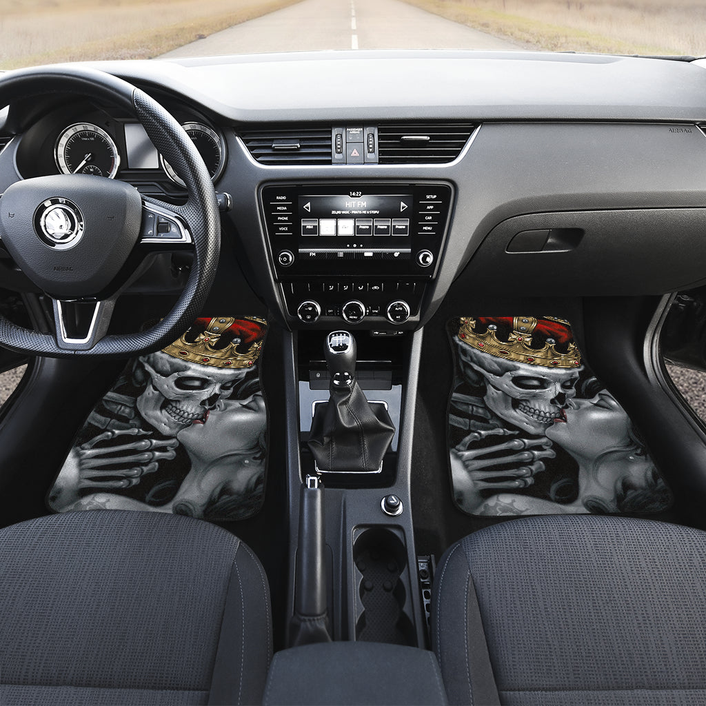 Set 4 pcs king kiss skull car mats