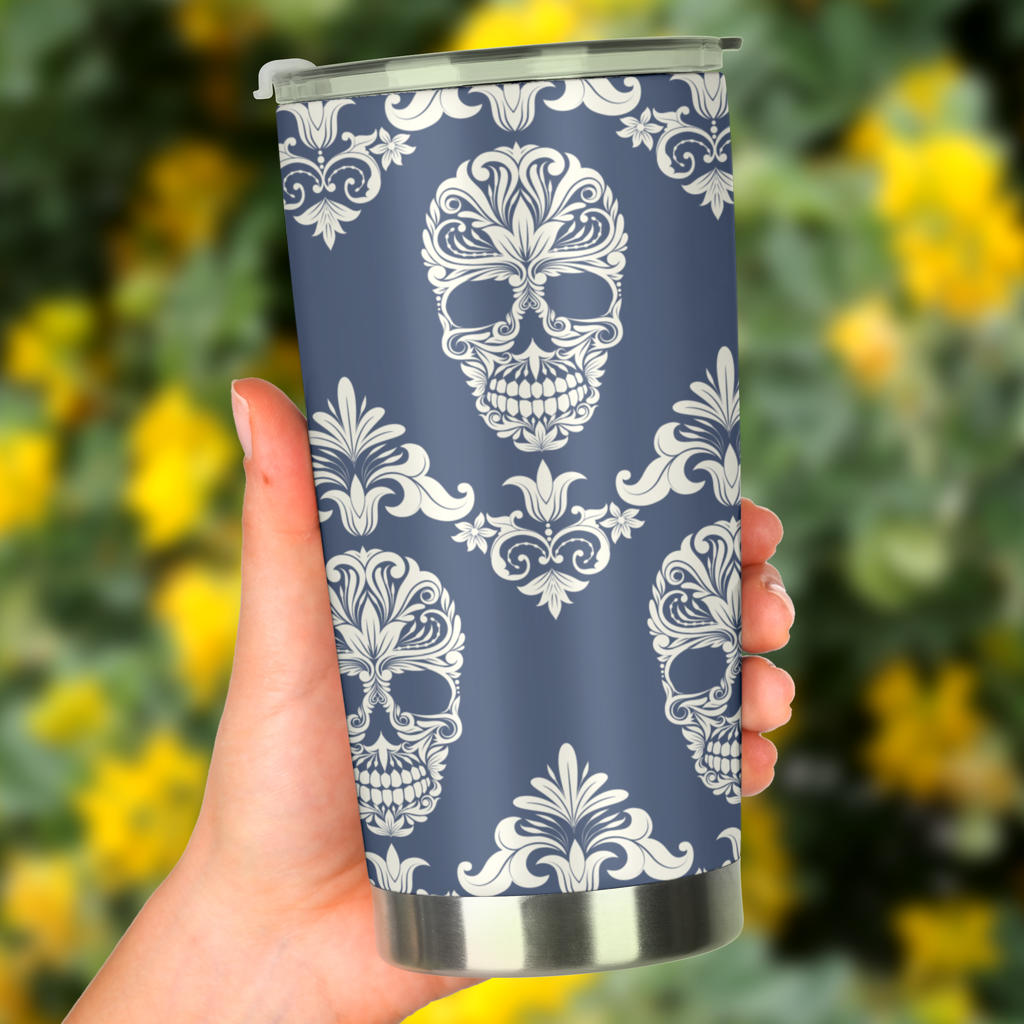 Sugar skull tumbler mug cup