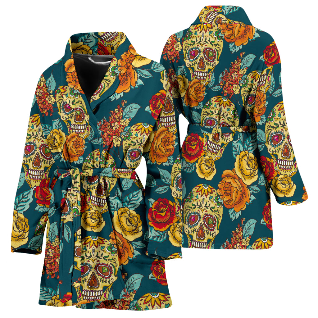 Sugar skull bathrobe