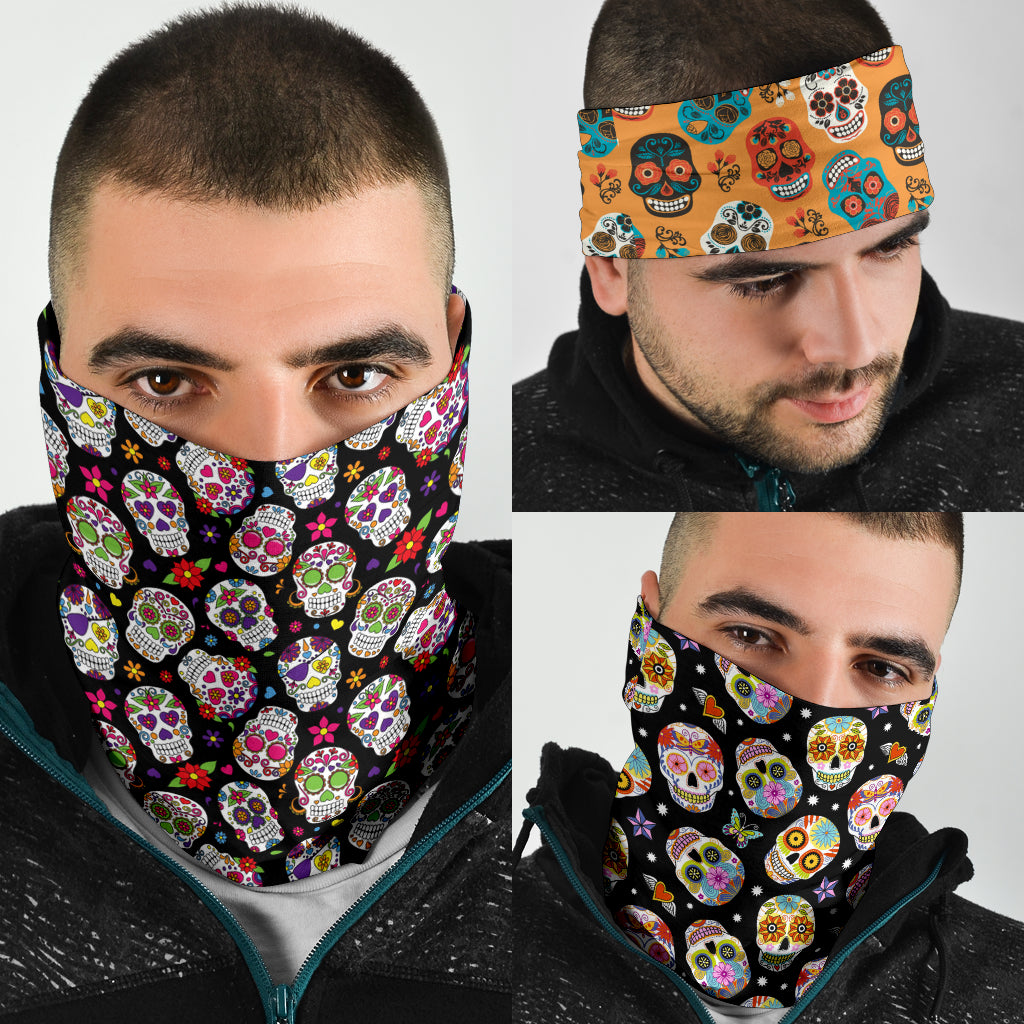 Set of 3 pcs sugar skull day of the dead bandana