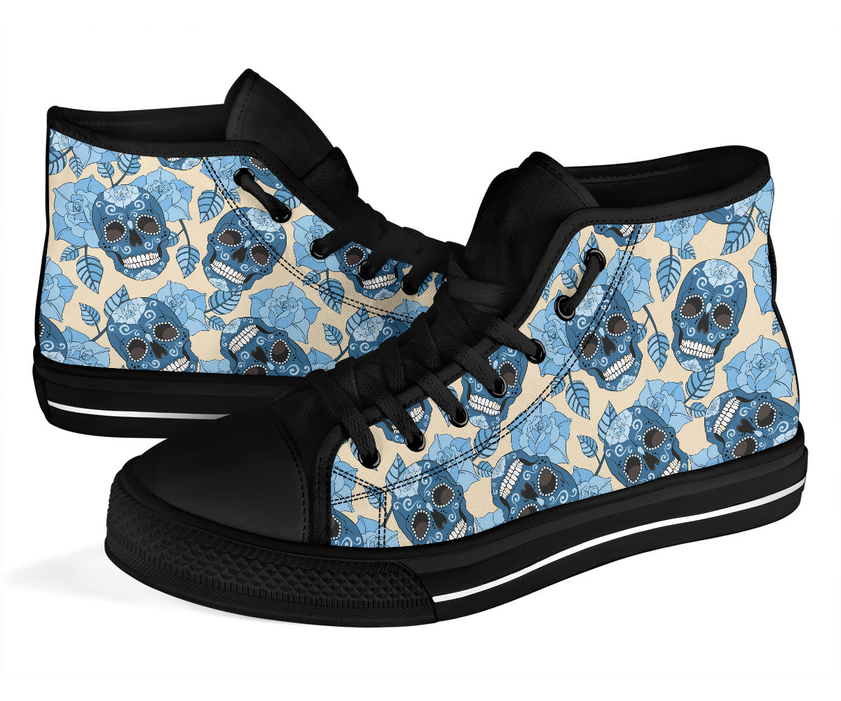 Black Sugar skull high top shoes