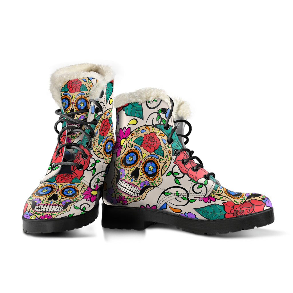 Sugar skull Women's boots for winter