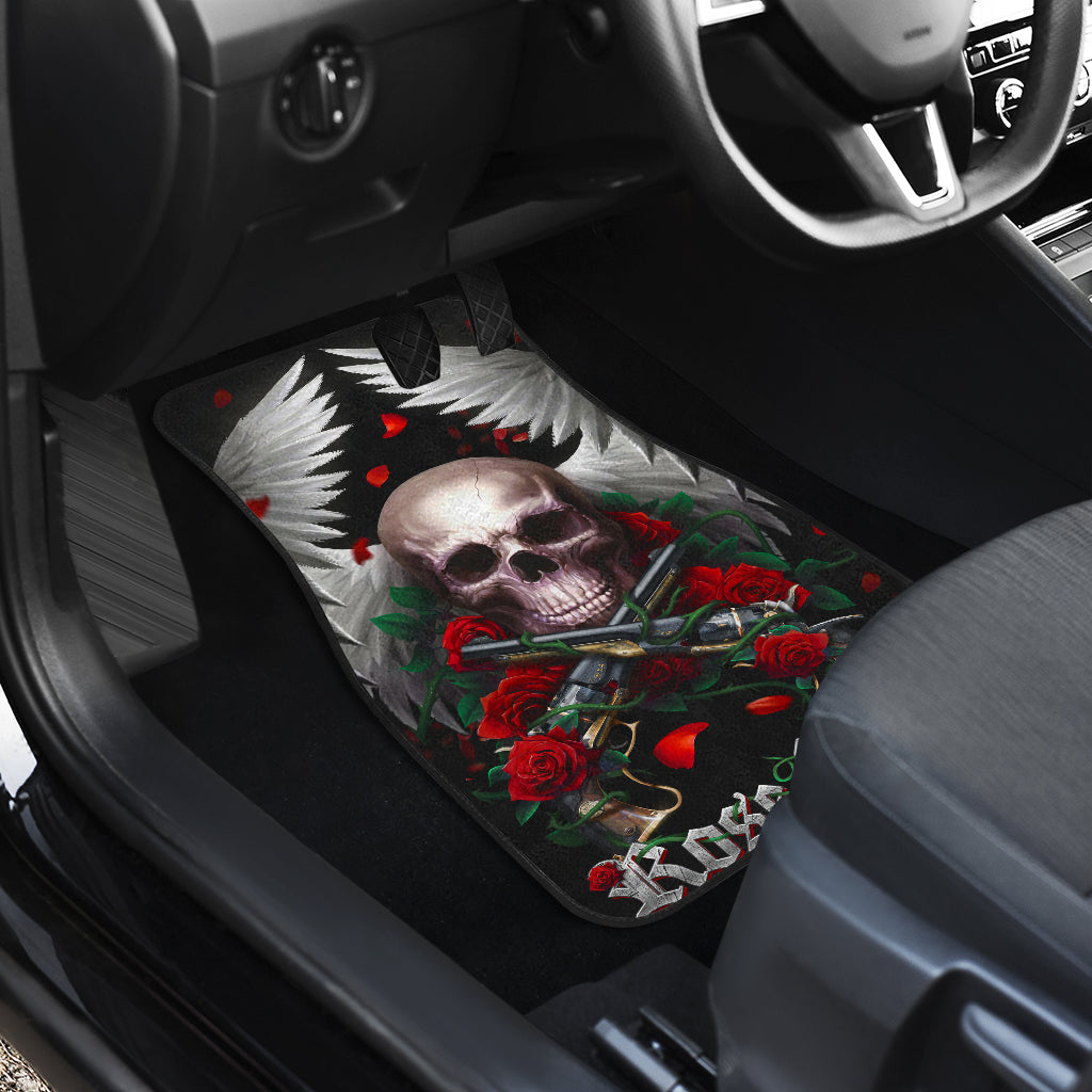 Rose skull car mats