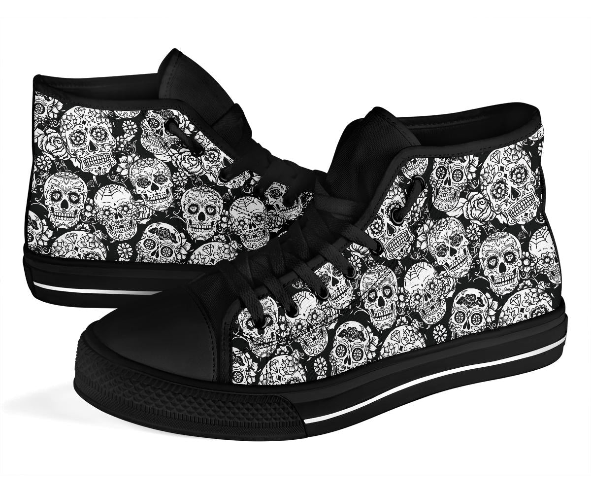 Sugar skull high top shoes