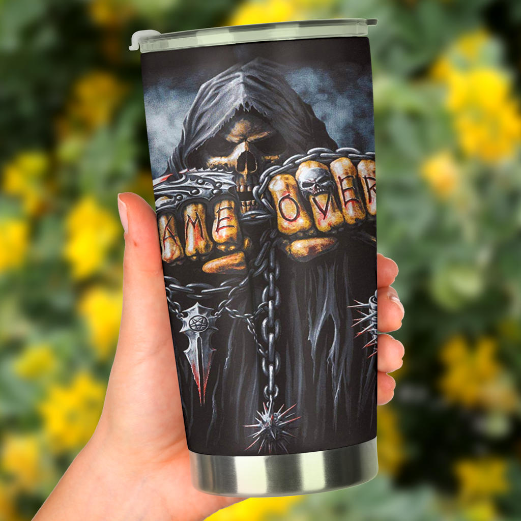 Grim reaper skeleton skull tumbler mugs