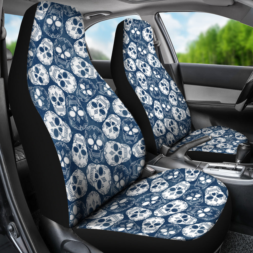 Set of 4 pcs sugar skull car mats