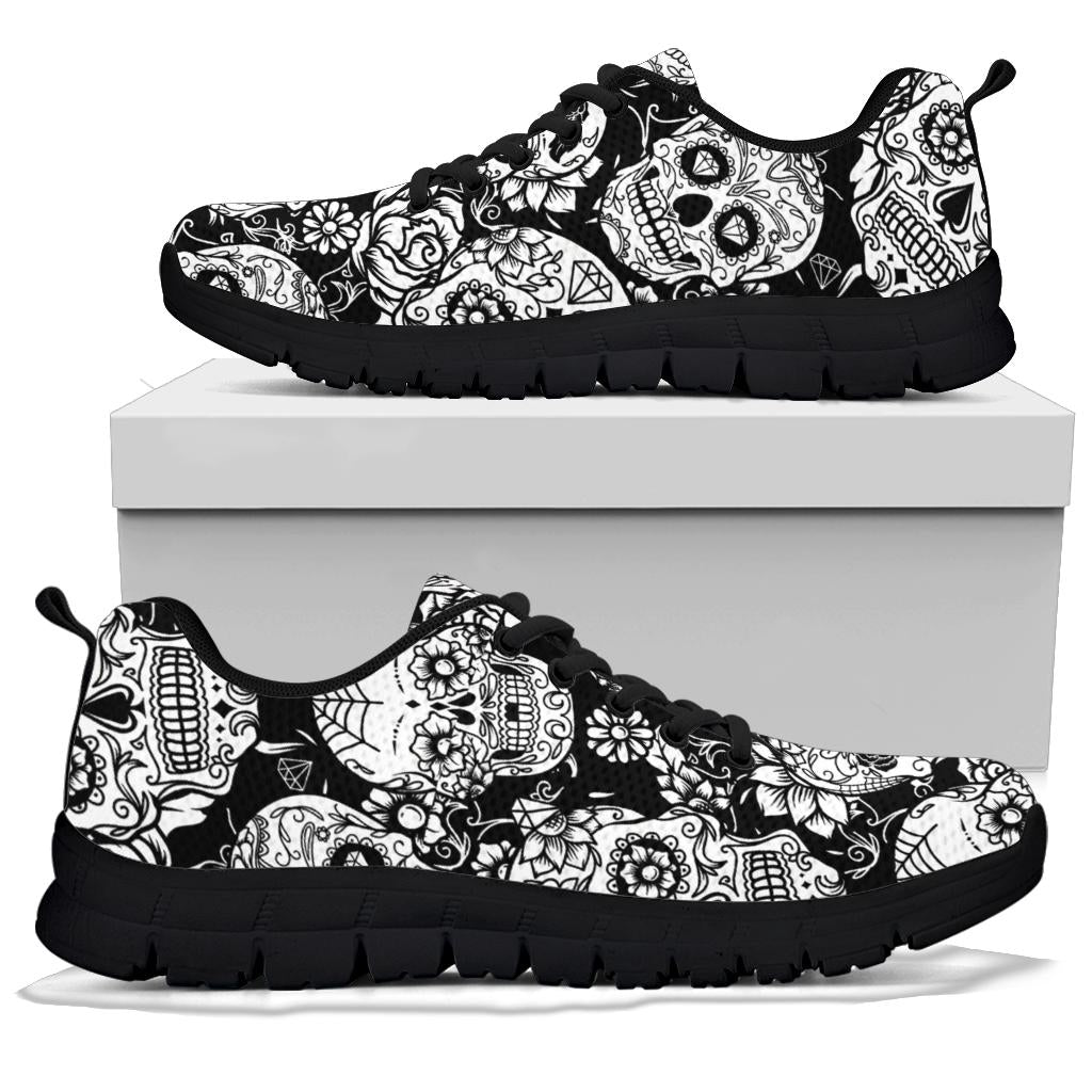 Sugar skull floral sneakers