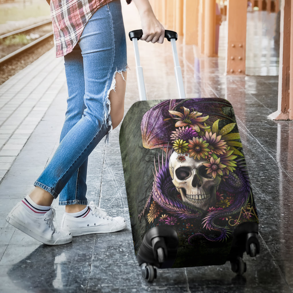 3D Skull and Dragon Luggage Cover 007