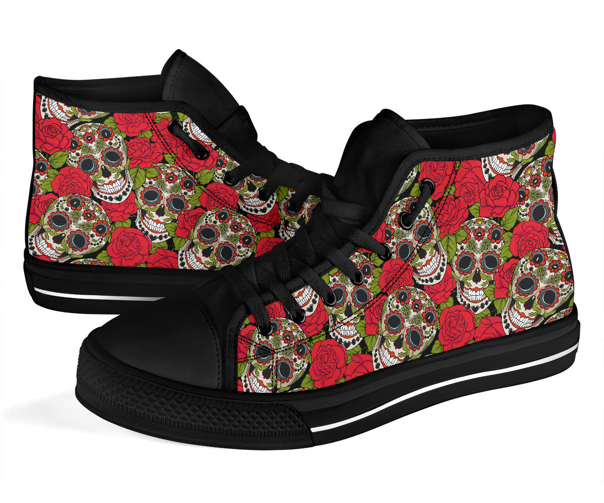 Black Sugar skull high top shoes