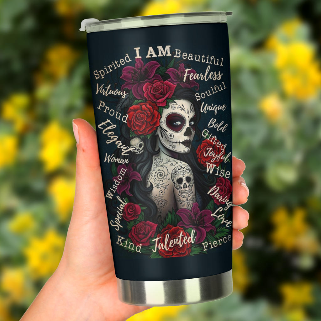 Sugar skull girl tumbler