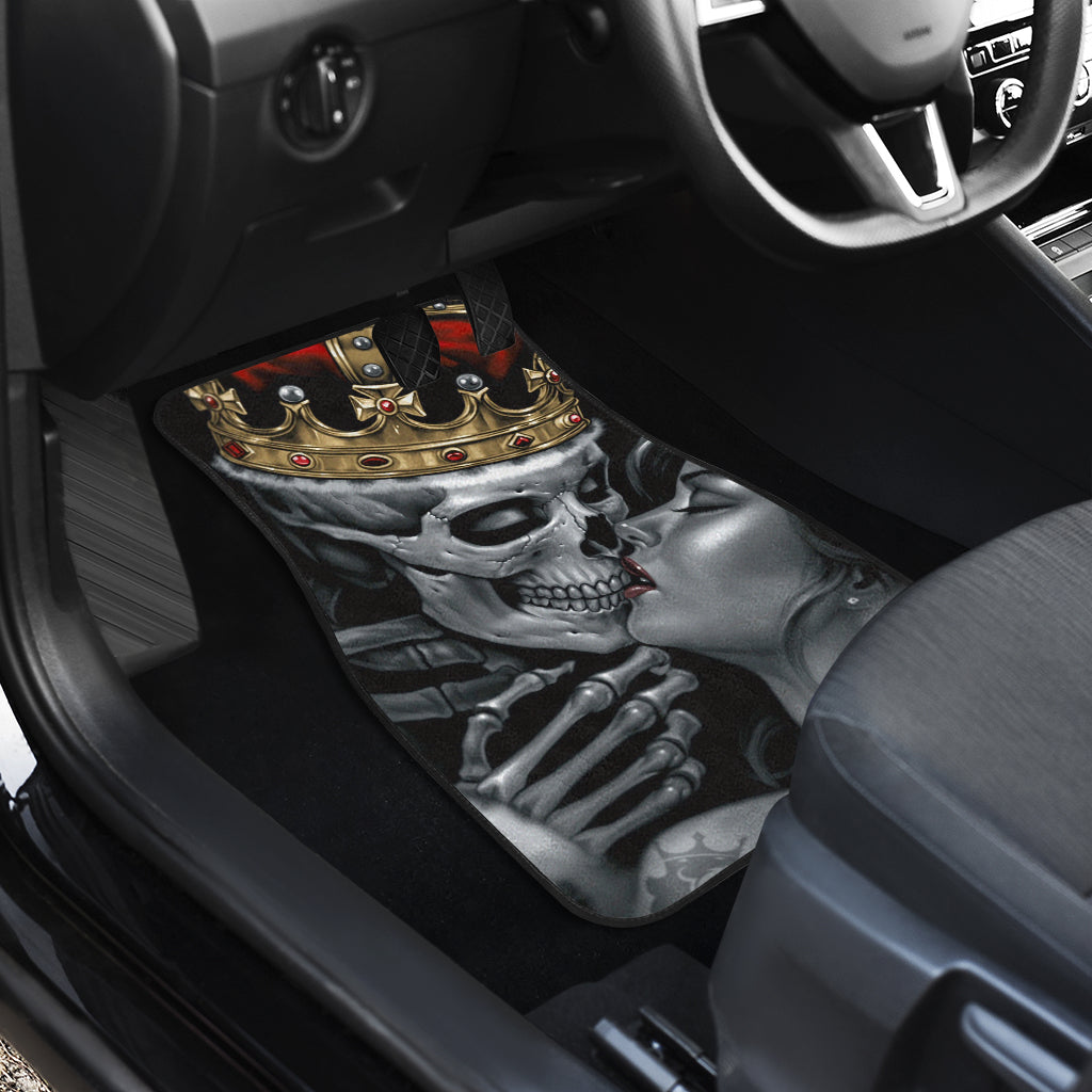 Set 4 pcs king kiss skull car mats