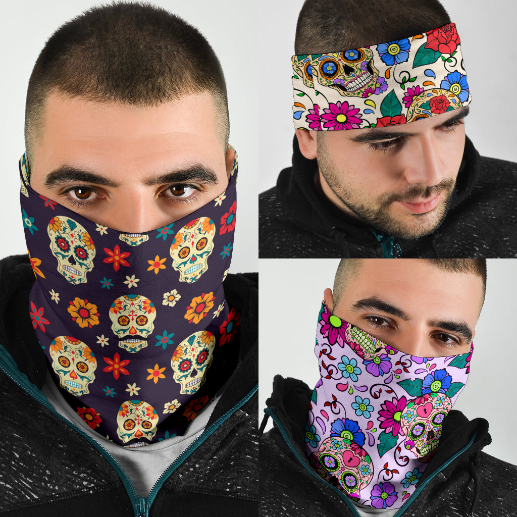 Set of 3pcs sugar skull bandana