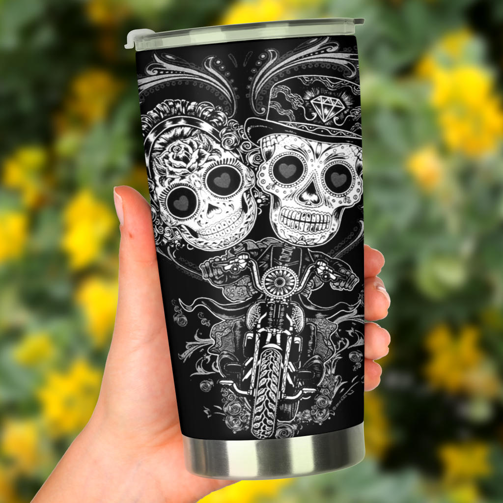 Sugar skull day of the dead tumbler
