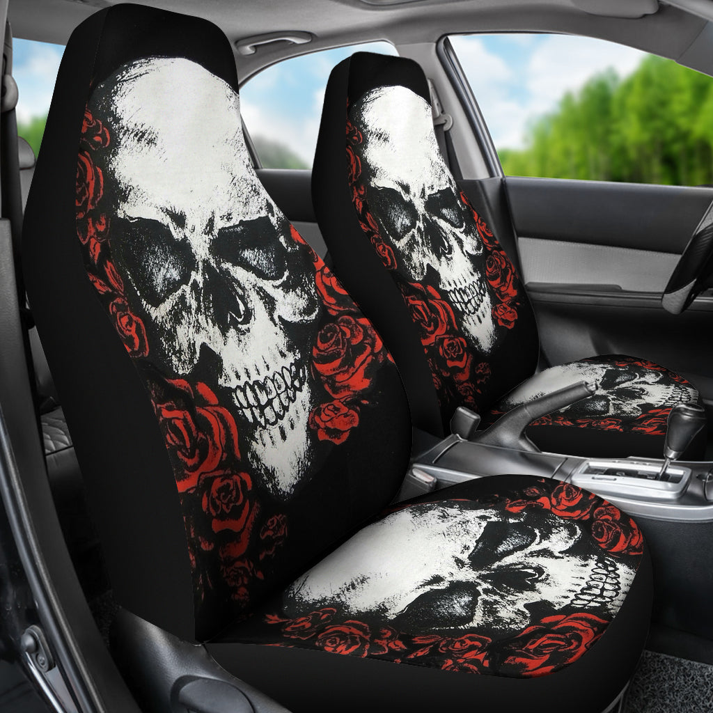 Set 2 skull car seat covers