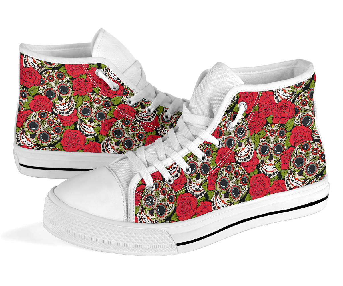 Black Sugar skull high top shoes