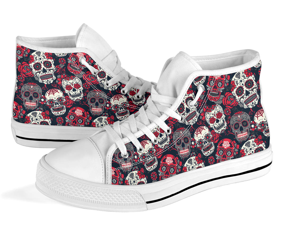 Black Sugar skull high top shoes