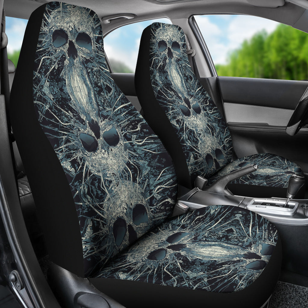 Set 2 pcs Gothic skull car seat covers