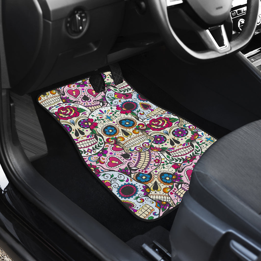 Beatiful sugar skull car mats