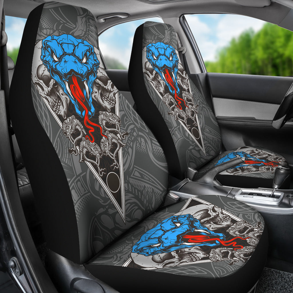 Set of 2 skull car seat covers