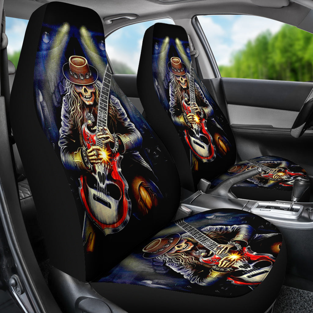 Set 2 pcs Gothic skull car seat covers
